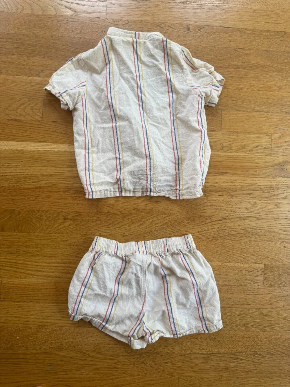 MINI RODINI Striped Rainbow Matching Shorts Set Size 6 - 7